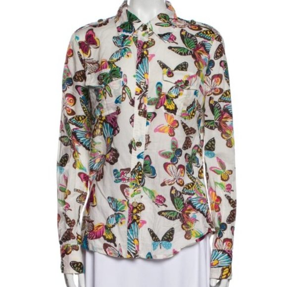ISO Tory Burch Butterfly blouse in White, size 10, 12 or 14